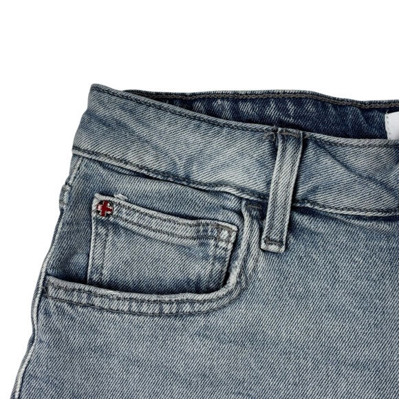 HUDSON RELAXED PARKLIFE HIGH RISE LIGHT WASH BLUE DENIM JEAN SHORTS - Picture 6 of 11